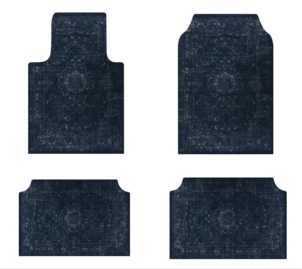 Bohemian Universal Floor Mat Set - American Retro Anti-Slip Soft Rugs for Car, Bedroom and Home