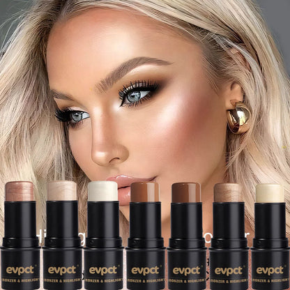 Highlighting & Bronzer Stick - Face Brightening Blusher, Rouge Concealer Pen, Long-Lasting Corrector & Nose Contouring Cosmetics