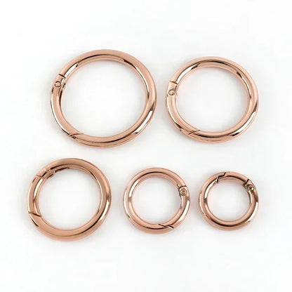 10Pcs Metal O Ring Spring Clasps - 10-38mm Openable Round Carabiner Snap Hooks for Keychains, Bags & DIY Jewelry Accessories