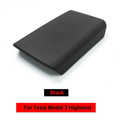 Tesla Model 3/Y 2023-2024 Armrest Protector Box Cover – Soft White TPE Center Console Pad for Model 3 Highland