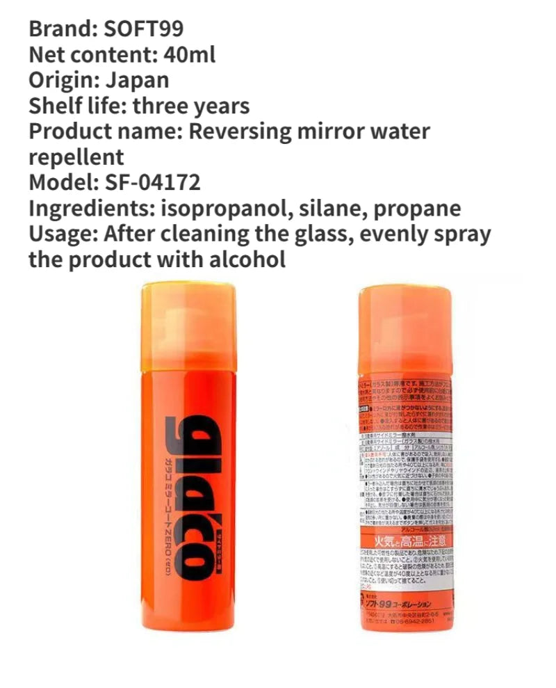 Soft99 Car Windshield Rain Repellent — 70ml JDM Glass Hydrophobic Coating for Anti-Rain Treatment