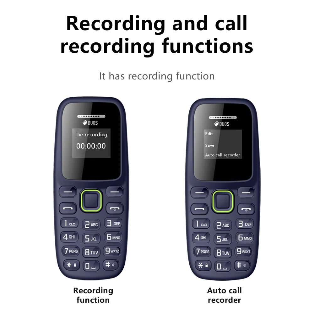 BM310 Small Mobile Phone | Unlocked Dual SIM, Bluetooth, Low Radiation, Automatic Call Recording & Compact Design