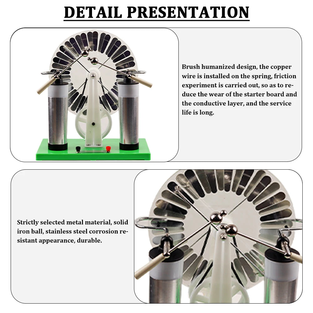 Wimshurst Electrostatic Machine - Static Electricity Generator for Physics Experiments & Tesla Demonstrations