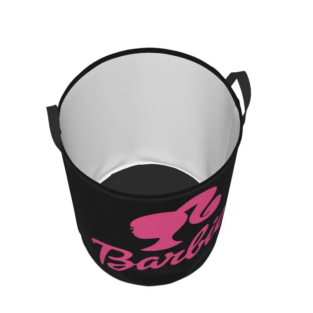 Custom Barbie Logo Laundry Basket – Collapsible Large Capacity Clothes Storage Bin, Disney Baby Hamper