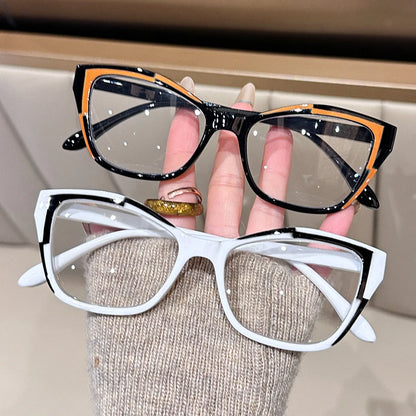 Women's Blue Light Blocking Cat Eye Reading Glasses – Fashion Color Block Readers 1.0–4.0 Strength