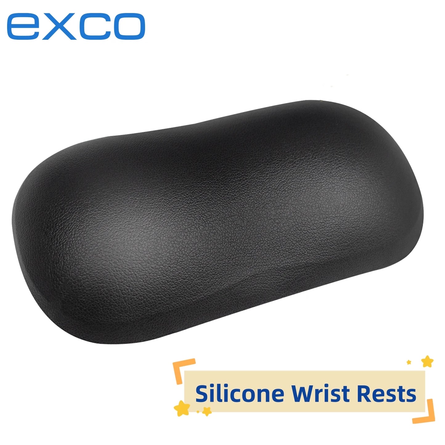 EXCO Ergonomic Silicone Mouse Wrist Rest – Leather Surface Cushion for Computer, Laptop, Office & Gaming Pain Relief