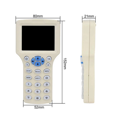 10-Frequency NFC Smart Card Reader & Writer | 125K/13.56MHz RFID Copier USB Key Programmer