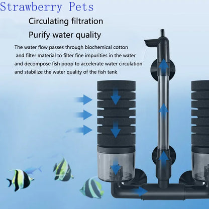 Aquarium Sponge Filter with Air Pump – Bio Skimmer & Biochemical Filter for Fish Tanks