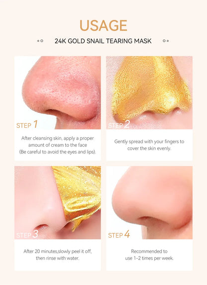 LAIKOU 24K Gold Sakura Peel-Off Face Mask – Anti-Wrinkle, Whitening & Blackhead Removal Skincare