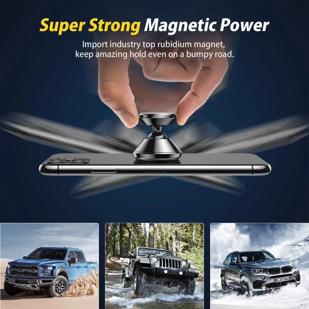 Magnetic Car Phone Holder - Secure Dashboard Mount for iPhone, Samsung, Xiaomi, Huawei, OnePlus, and GPS Devices
