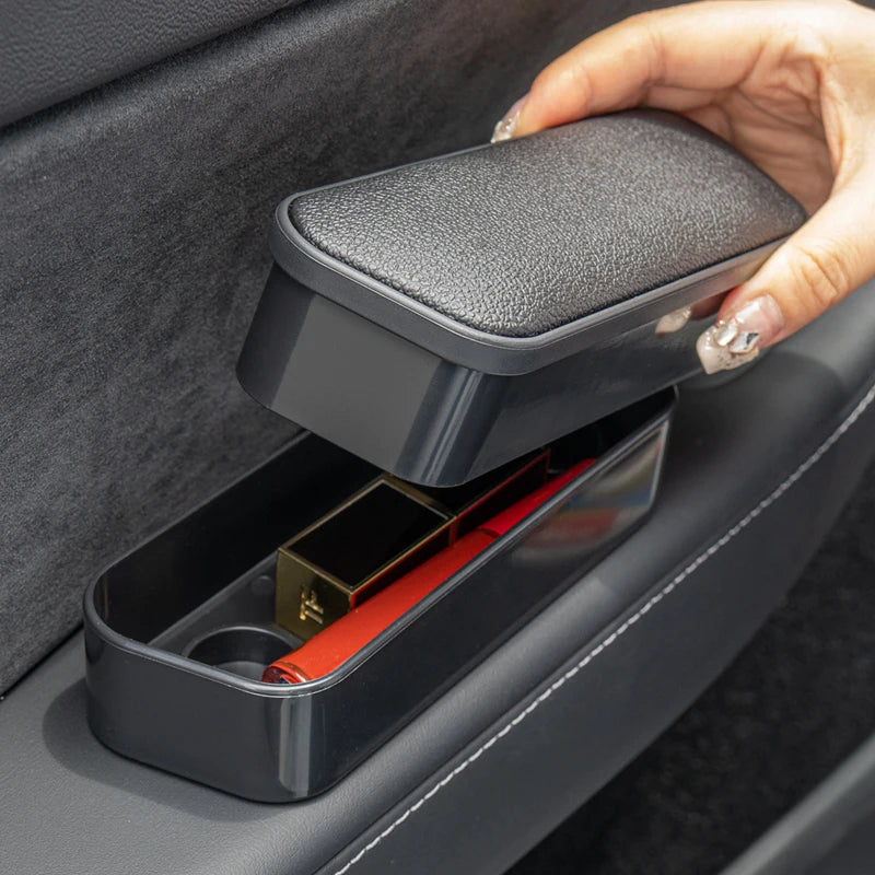 Universal Car Interior Armrest Door Storage Box - Left and Right Side Armrest Pad Extension with Seat Support and Height Adjustment