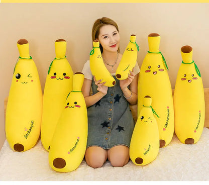 Banana Long Throw Pillow – Cute Super Soft Plush Leg Hug Doll for Bed, Perfect Girl Plush Toy