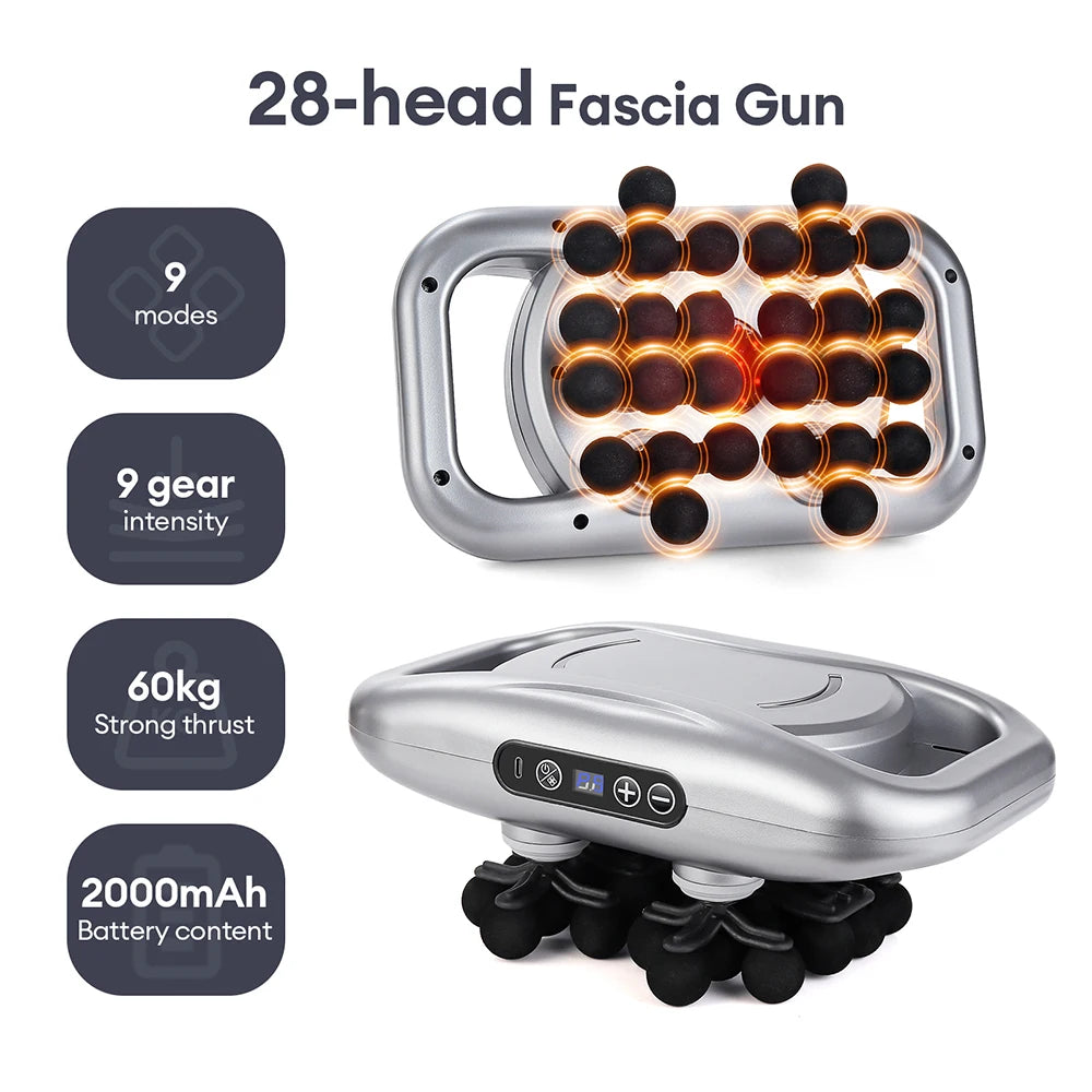 48-Head Body Massage Gun — High-Frequency Vibration Fascia Massager for Neck, Back, Waist, Thigh & Shoulder Muscle Relief