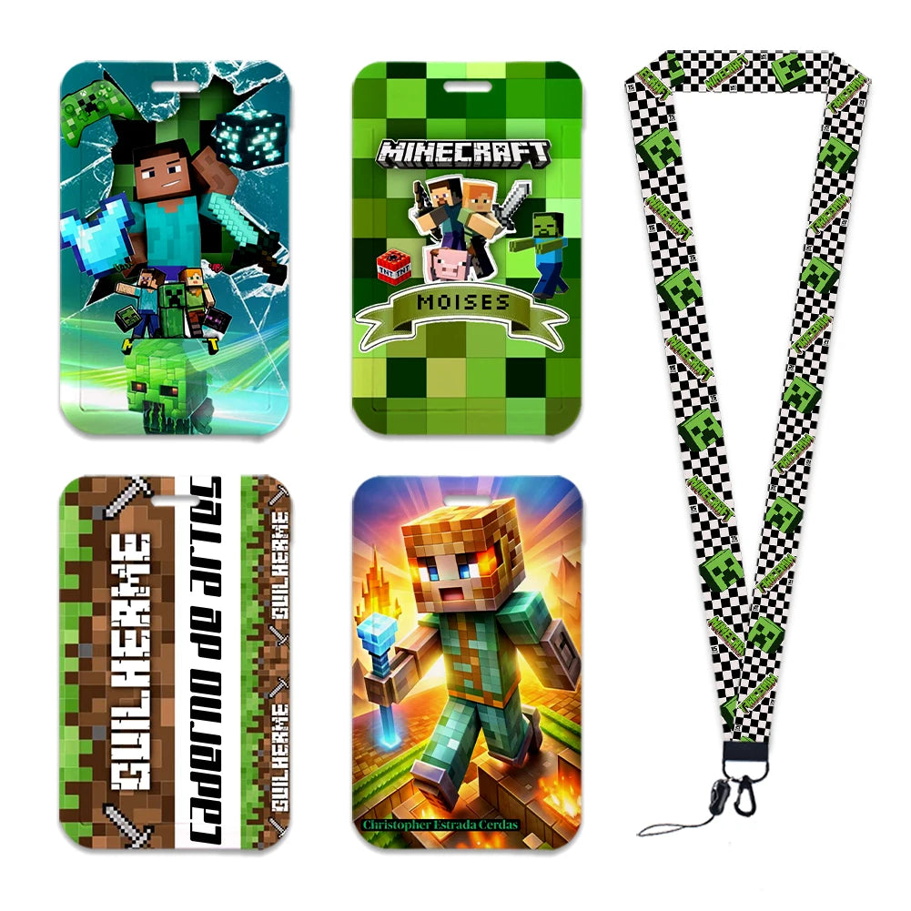 Cartoon Game Name Badge Holder Lanyard – Student ID & Credit Card Strap Gift