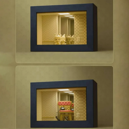 Rear Room Abyss Mirror Display Box - Mini Figure LED Wooden Desktop Decor Gift