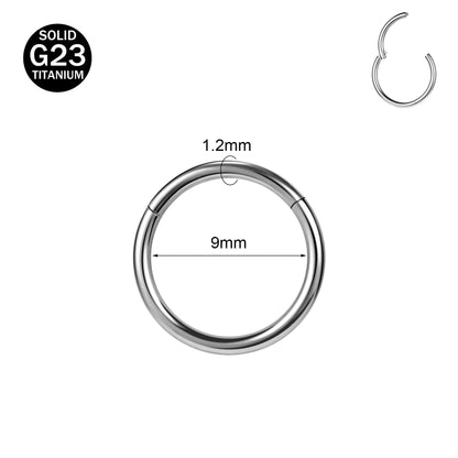 ZS G23 Titanium Steel Nose Ring – Round Septum & Cartilage Piercing Jewelry for Men & Women (20G/18G/16G, 6–14mm)