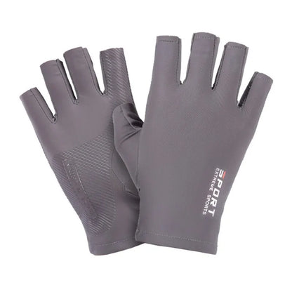 Ice Silk Half-Finger Cycling Gloves - High-Elastic, Comfortable for Men & Women | Outdoor Sports, Fitness, Driving & Fishing