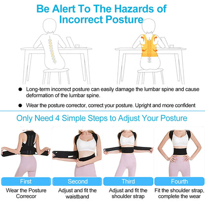 Back Posture Corrector Brace — Shoulder Support Belt for Upper & Lower Back Pain Relief | Spine & Clavicle Posture Vest