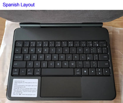 Backlit Magic Keyboard Case for iPad Pro 11/13" (2024 M4) & iPad Air M2 – Smart Folio Cover