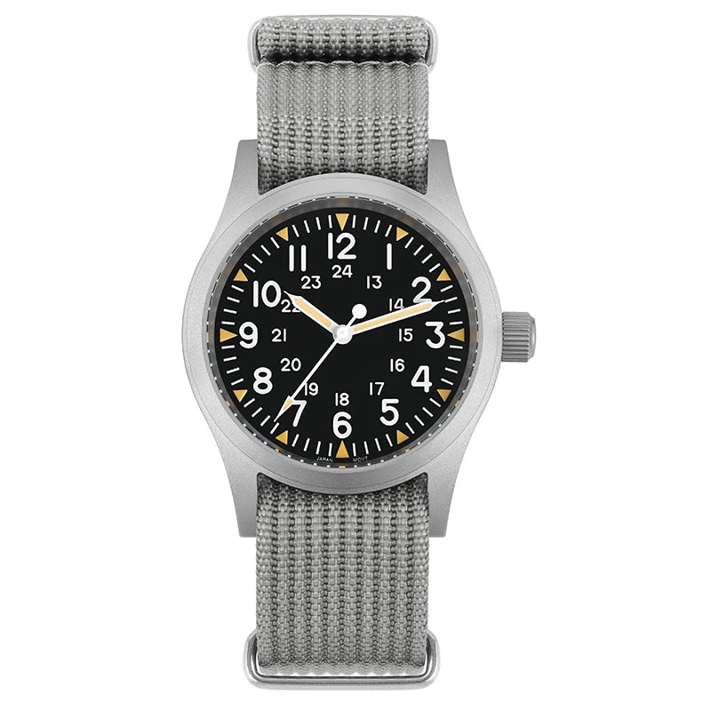 Militado ML05 Vintage Quartz Watch 38mm with VH31 Movement, Domed Sapphire Crystal, AR Coating & Luminous Dial