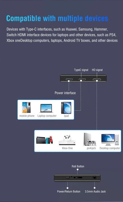 Anmite 10.5" Portable Monitor — 1280P HDR, 16:10 Low Blue Light Display for Xbox, PS4/PS5, Switch, PC & Laptop Extension