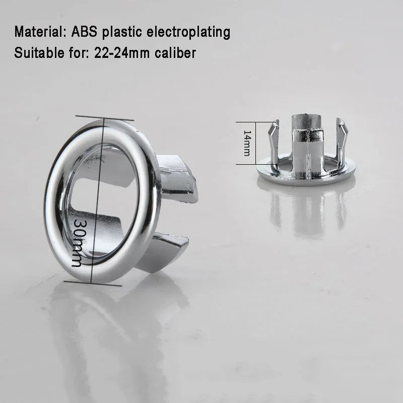 Brass Bathroom Sink Overflow Cover Cap – Chrome Trim Basin Faucet Hole Ring Insert Replacement, Bathroom Accessories for Universal Fit & Easy Installation