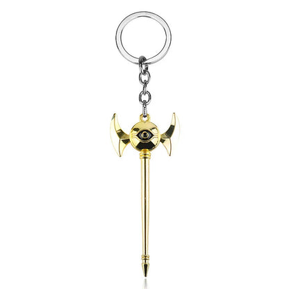 Yu-Gi-Oh! Yugi Muto Keychain - 3D Millennium Puzzle & Millennium Wheel Pendant