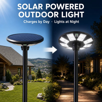 Ultra-Bright Solar UFO Street Light - Round Outdoor Courtyard Lamp with Motion Sensor