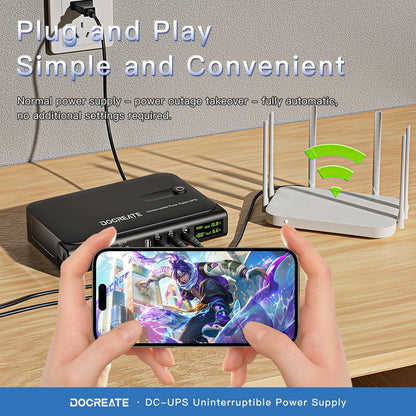 4×18650 DC UPS Backup Power Supply - 5V/9V/12V Router & Device Battery Backup
