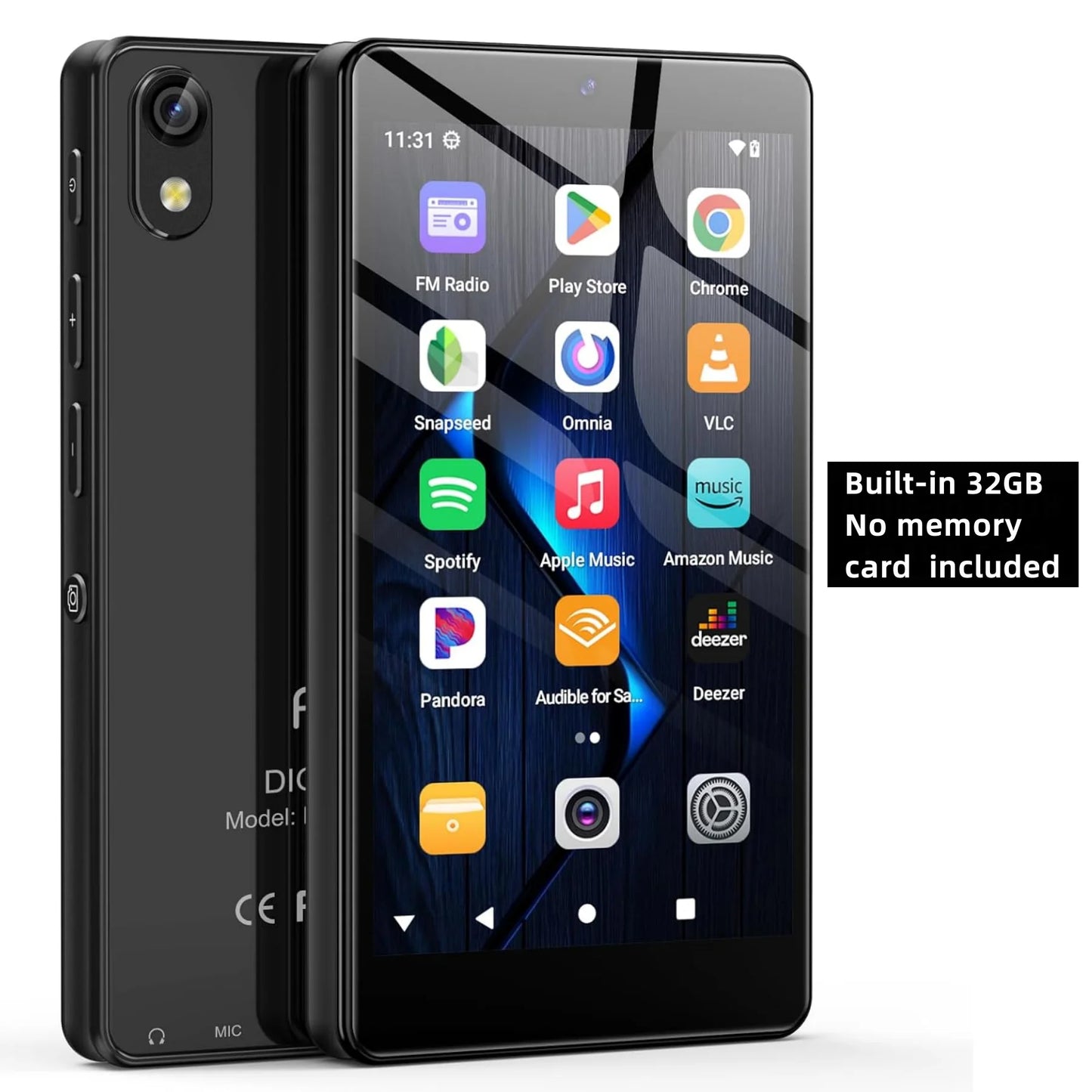 Android 13 MP3 Player - Bluetooth 5.0 WiFi Music Player with Spotify, Camera, Speakers & Touchscreen