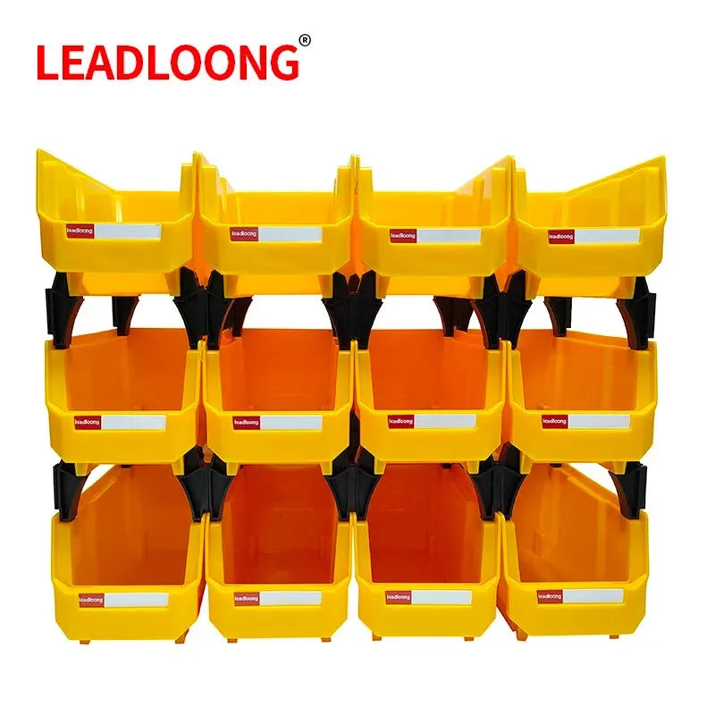 LEADLOONG V3 Garage Storage Box – 12PC Organizer Bins 11x5x5inch for Screws, Hardware & Workshop Supplies