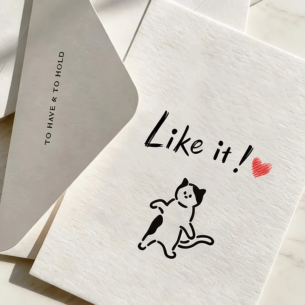Cute Cat Self-Inking Stamp Set - Mini Portable Stamps for Journaling, Card Decorating & Note Marking