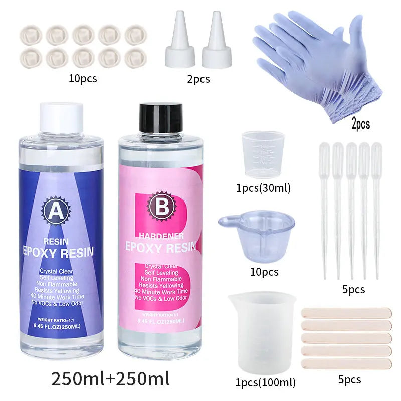 1:1 Crystal Clear Epoxy Resin Kit – High Gloss, Bubble-Free Art Resin for Coating, Casting & DIY Jewelry Making
