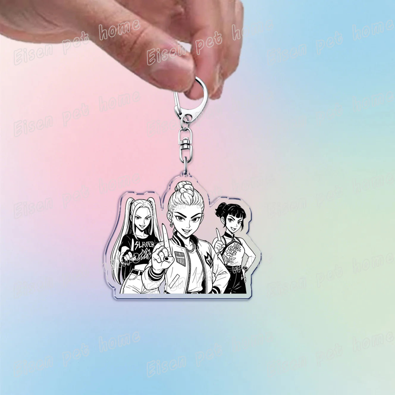 Kpop Demon Hunters Huntrix Saja Boys Keychain Bag Charm Rumi Zoey Jinu Ramen Keyring Fans Gift