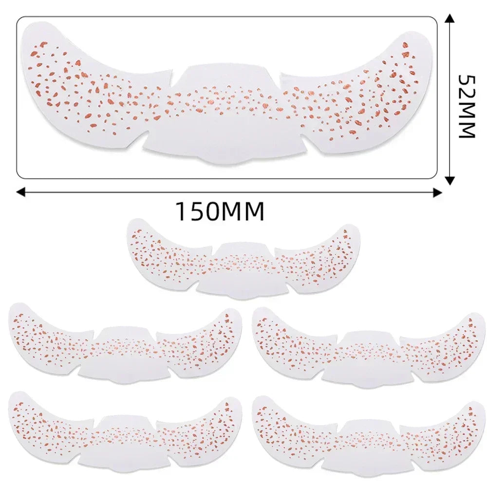 6pcs Hot Stamping Freckles Makeup Patches – Metallic Gold & Silver Temporary Tattoo Stickers for Face