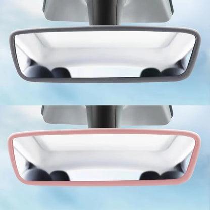 Silicone Rearview Mirror Protector Frame for Tesla Model 3/Y/S/X — Interior Console Cover Rubber Case Accessory