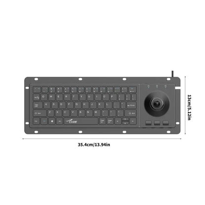 64-Key USB Industrial Keyboard - Embedded Trackball & Silent Keys for Office and Factory Use D2RC