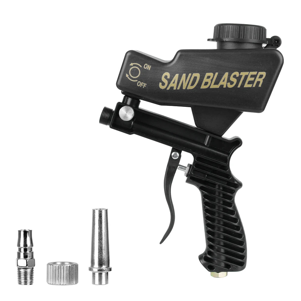 Gravity Feed Pneumatic Sandblasting Gun Set - Adjustable Rust & Paint Blasting Tool