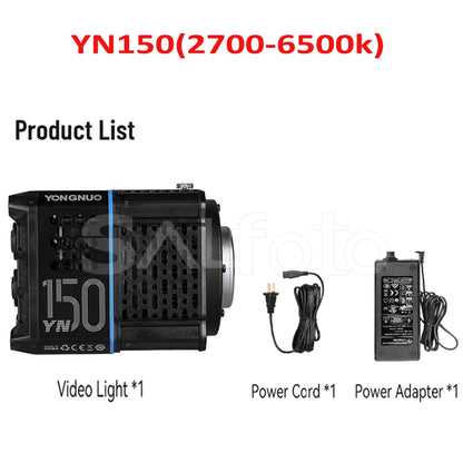 Yongnuo YN150 150W Portable LED Video Light - 2700–6500K COB Handheld Photography Fill Light for YN150Li/YN150S