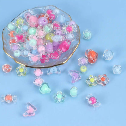 Candy Color Acrylic Beads - Mixed Style DIY Beads for Handmade Bracelets, Phone Chains & Jewelry Making