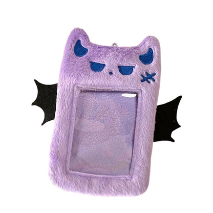 Kawaii Devil Plush Card Holder - Cute Visible ID, Bank, Credit & Bus Card Sleeve