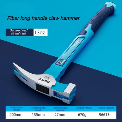 High-Carbon Steel Claw Hammer - Professional Carpenter Woodworking Hand Tool for Construction & DIY Projects