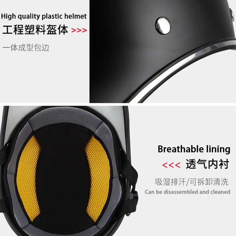 New Baseball Helmet Motorcycle Half Cap - Classic Bike & Scooter Helmet for Men & Women, Anti-UV Safety Hard Hat for Mountain Cycling