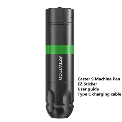 EZ Caster Wireless Rotary Tattoo Machine Pen – Battery Powered with 1500mAh Portable Power Pack and LED Display