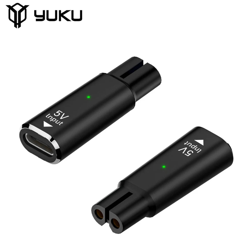 YUKU 5V Type-C Shaver Adapter – Charging Converter for Philips OneBlade QP2724, QP2834, QP4530, QP1924 with Charging Indicator
