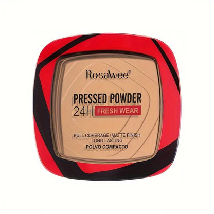 Full Coverage Pressed Powder Foundation with Puff – 24H Long Lasting Matte Oil Control Face Makeup for Smooth Flawless Finish