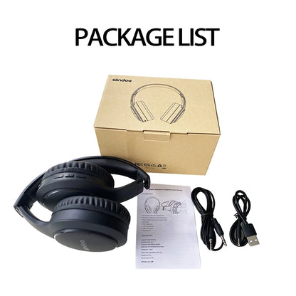 Siindoo JH919 Wireless Bluetooth Headphones - Foldable Stereo Earphones, Super Bass, Noise Reduction Mic for Laptop, PC, TV