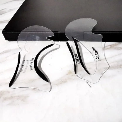 Eyeliner Stencils Set - Winged Eyeliner Shaping Template & Eyebrow Card for Eye Makeup Tools
