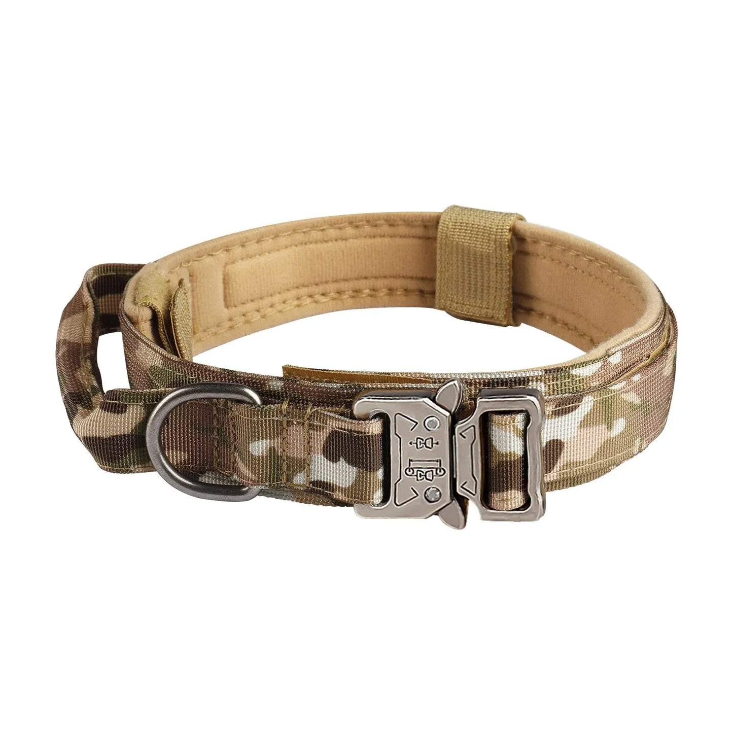 Outdoor Tactical Nylon Dog Collar with Metal Buckle – Breathable Training Collar for Medium & Large Dogs