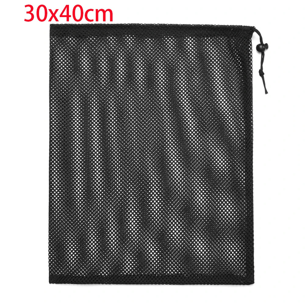 Durable Nylon Mesh Drawstring Bag – Multi-Purpose Outdoor Travel Storage Pouch for Camping Gear